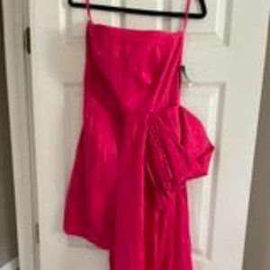HOT PINK DRESS WITH SIDE BOW